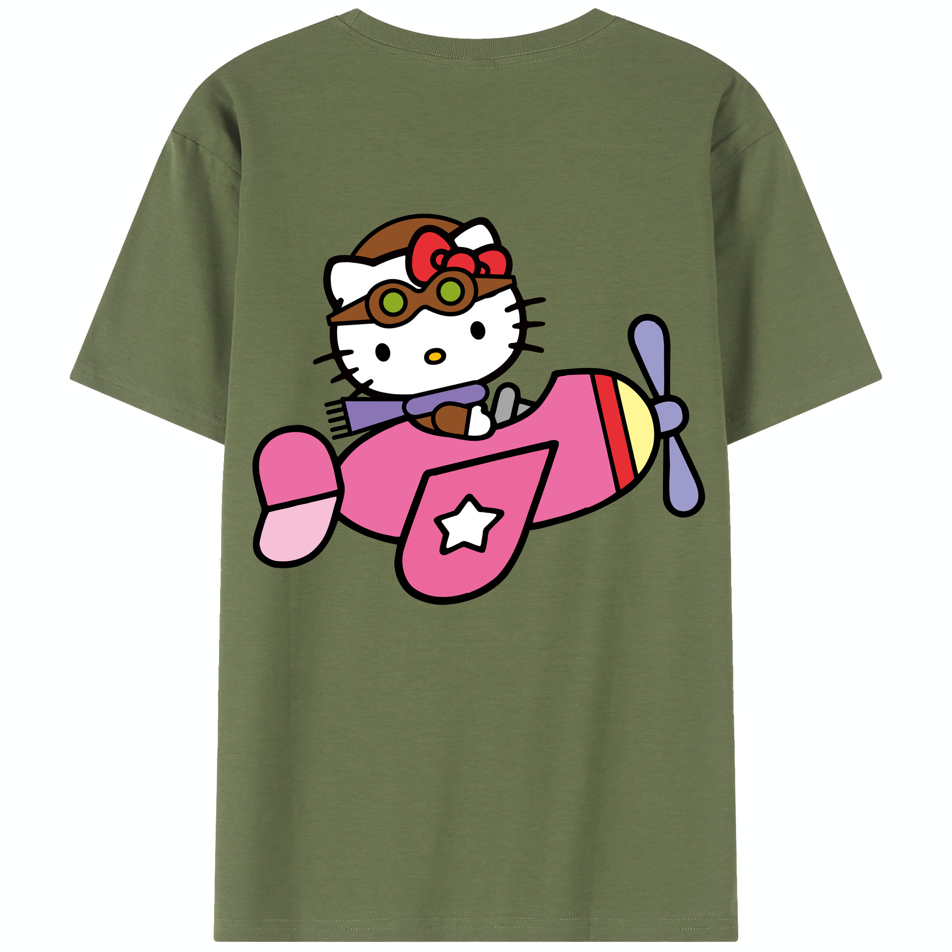 （画像用） Hello Kitty ハローキティ 綿100％半袖Tシャツ（背面プリント）
